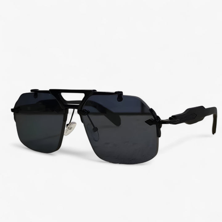 Sonnenbrille | Metal | Oversized | Randlos | Unisex | UV-Schutz-Schwarz Grau-Luzern Mode