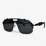 Sonnenbrille | Metal | Oversized | Randlos | Unisex | UV-Schutz-Schwarz Grau-Luzern Mode
