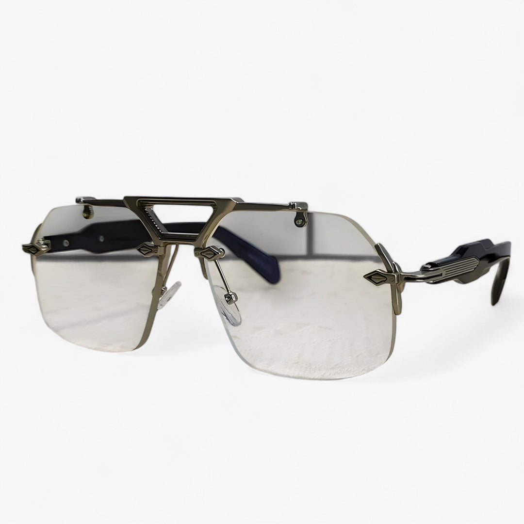 Sonnenbrille | Metal | Oversized | Randlos | Unisex | UV-Schutz-Transparant Silber-Luzern Mode