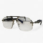 Sonnenbrille | Metal | Oversized | Randlos | Unisex | UV-Schutz-Transparant Silber-Luzern Mode