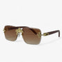 Sonnenbrille | Metallakzenten | Randlos | UV400 | Unisex | Steampunk-Braun-Luzern Mode