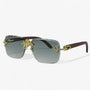 Sonnenbrille | Metallakzenten | Randlos | UV400 | Unisex | Steampunk-Grau-Luzern Mode