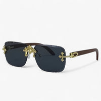 Sonnenbrille | Metallakzenten | Randlos | UV400 | Unisex | Steampunk-Luzern Mode