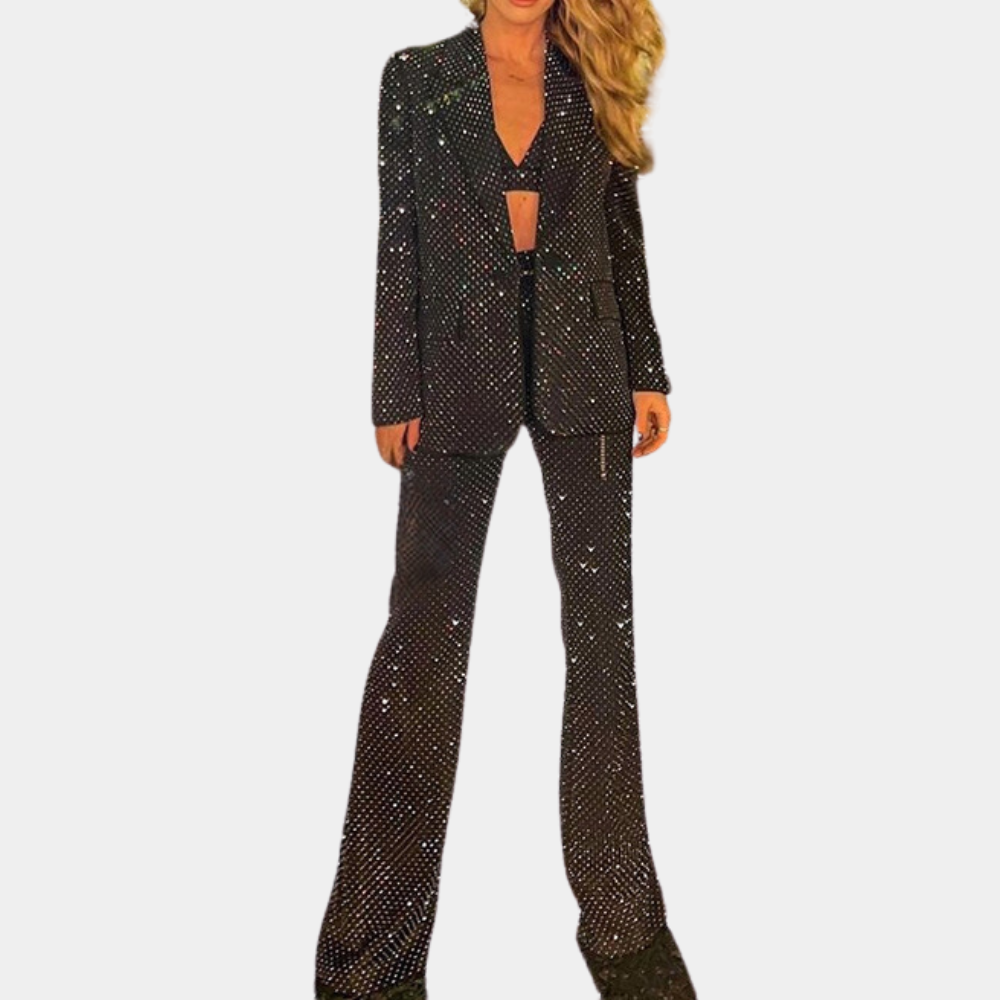 Eleganter Damen Anzug mit Glitzer für besondere Anlässe-XS-Luzern Mode