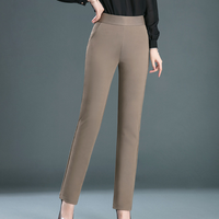 Elegante Damenhose mit hoher Taille für Büro und Alltag-Khaki-XS-Luzern Mode