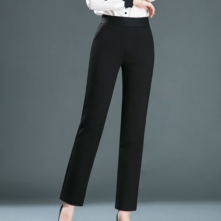 Elegante Damenhose mit hoher Taille für Büro und Alltag-Schwarz-XS-Luzern Mode