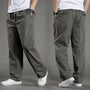Herren Freizeithose mit elastischem Bund und Taschen-Grün-M-Luzern Mode