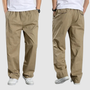 Herren Freizeithose mit elastischem Bund und Taschen-Khaki-M-Luzern Mode