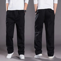 Herren Freizeithose mit elastischem Bund und Taschen-Schwarz-M-Luzern Mode