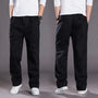 Herren Freizeithose mit elastischem Bund und Taschen-Schwarz-M-Luzern Mode