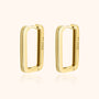 Rechteckige Ohrringe | Clip Stilvoll Sterling-Silber Gold Vielseitig-Gold-Luzern Mode