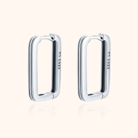 Rechteckige Ohrringe | Clip Stilvoll Sterling-Silber Gold Vielseitig-Silber-Luzern Mode
