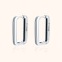 Rechteckige Ohrringe | Clip Stilvoll Sterling-Silber Gold Vielseitig-Silber-Luzern Mode