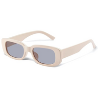 Rechteckige Sonnenbrille Unisex UV-Schutz Retro Design-Beige-Grau-Luzern Mode