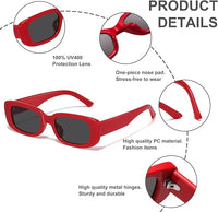 Rechteckige Sonnenbrille Unisex UV-Schutz Retro Design-Luzern Mode