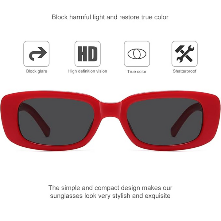 Rechteckige Sonnenbrille Unisex UV-Schutz Retro Design-Luzern Mode