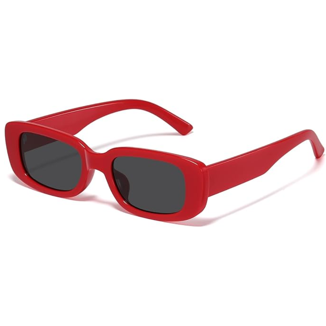 Rechteckige Sonnenbrille Unisex UV-Schutz Retro Design-Rot-Luzern Mode