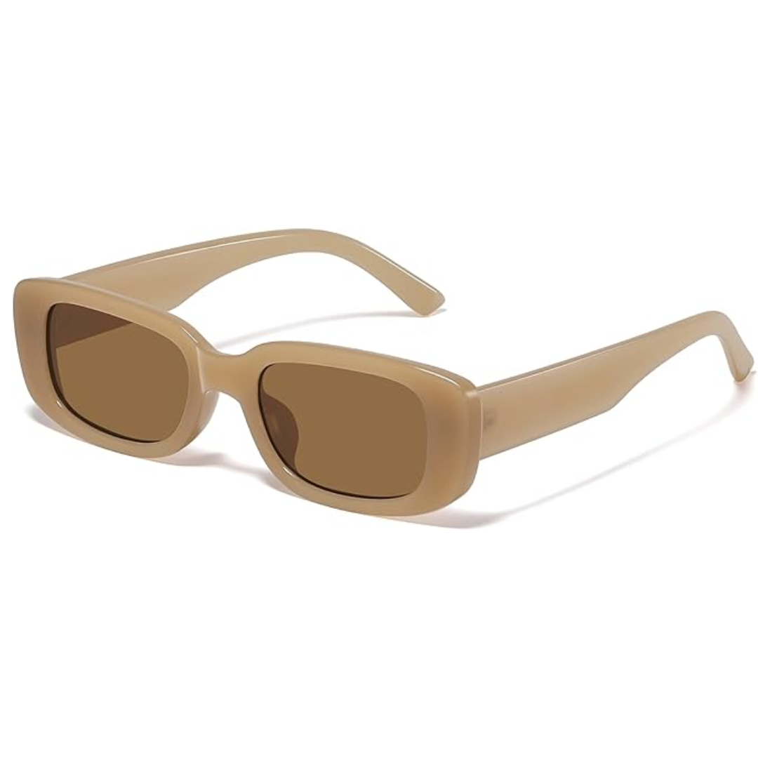 Rechteckige Sonnenbrille Unisex UV-Schutz Retro Design-Tee-Luzern Mode