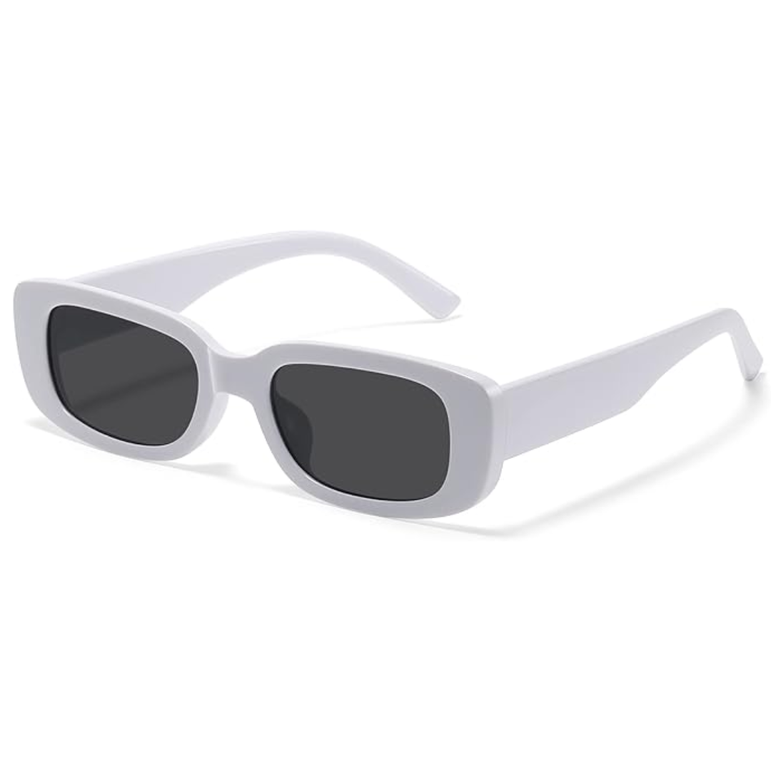 Rechteckige Sonnenbrille Unisex UV-Schutz Retro Design-Weiß-Luzern Mode