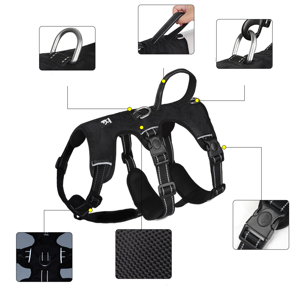 Hundegeschirr | Reflektierendes Nylon, Langlebig, Robust, Anti-Zieh, Verstellbar-Luzern Mode