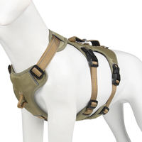 Hundegeschirr | Reflektierendes Nylon, Langlebig, Robust, Anti-Zieh, Verstellbar-S-Khaki-Luzern Mode