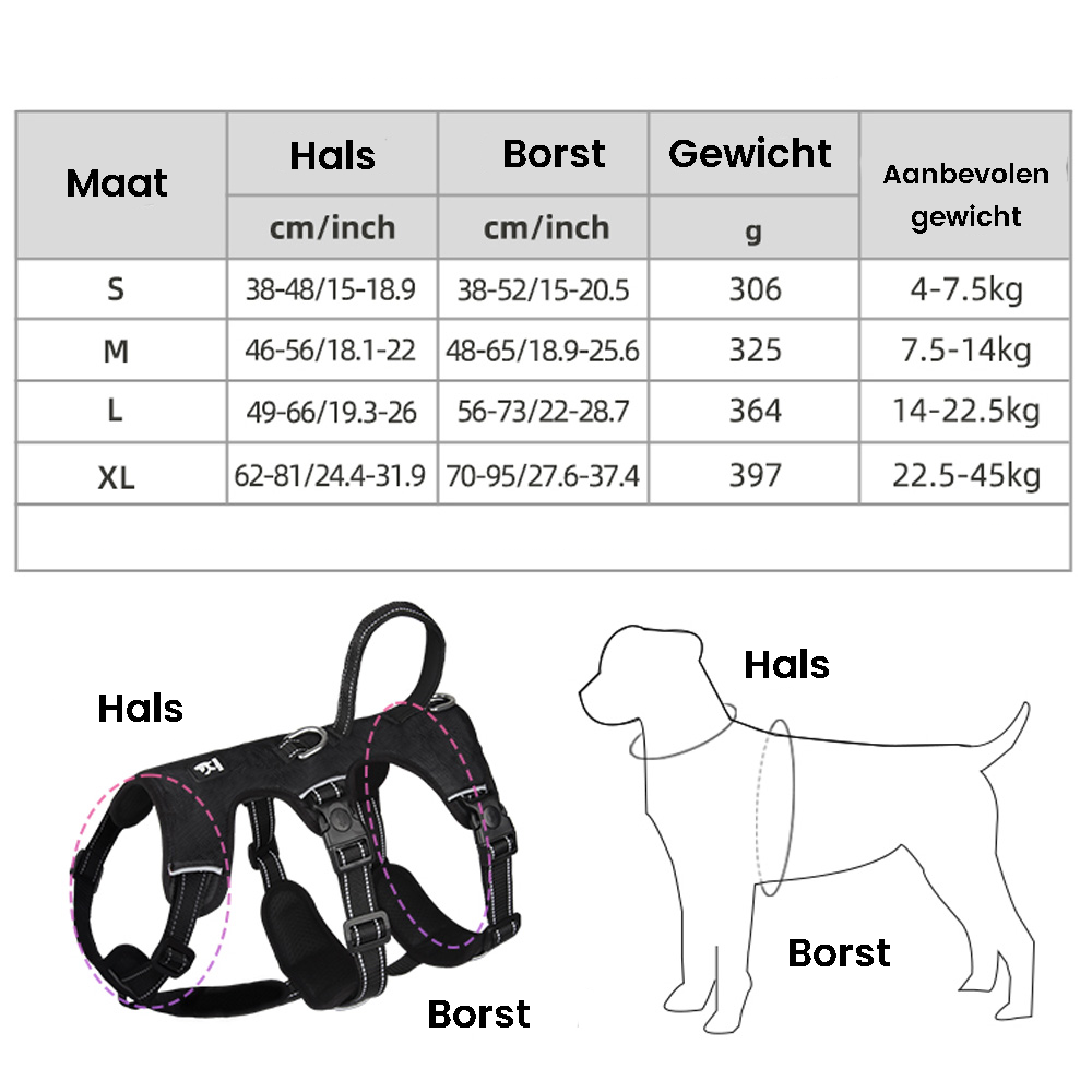 Hundegeschirr | Reflektierendes Nylon, Langlebig, Robust, Anti-Zieh, Verstellbar-Luzern Mode