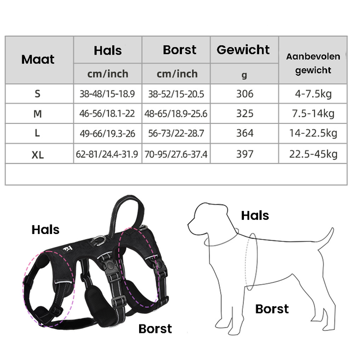 Hundegeschirr | Reflektierendes Nylon, Langlebig, Robust, Anti-Zieh, Verstellbar-Luzern Mode