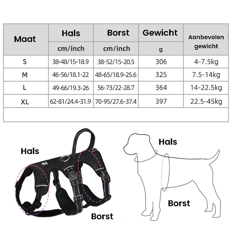 Hundegeschirr | Reflektierendes Nylon, Langlebig, Robust, Anti-Zieh, Verstellbar-Luzern Mode