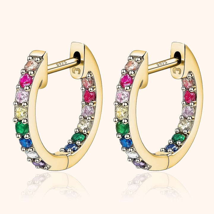 Ohrringe | Zirkonia Regenbogen Stilvoll Einzigartig Langlebig Vielseitig-Gold-Luzern Mode