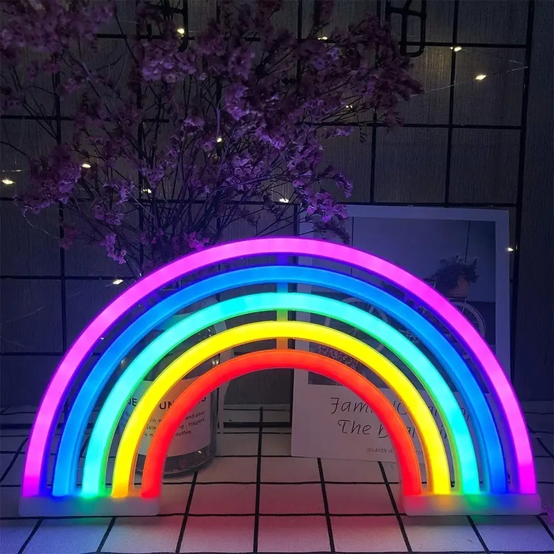 Nachtlampe | Regenbogen Aufladbar Langlebig Beruhigend Bunt-Luzern Mode