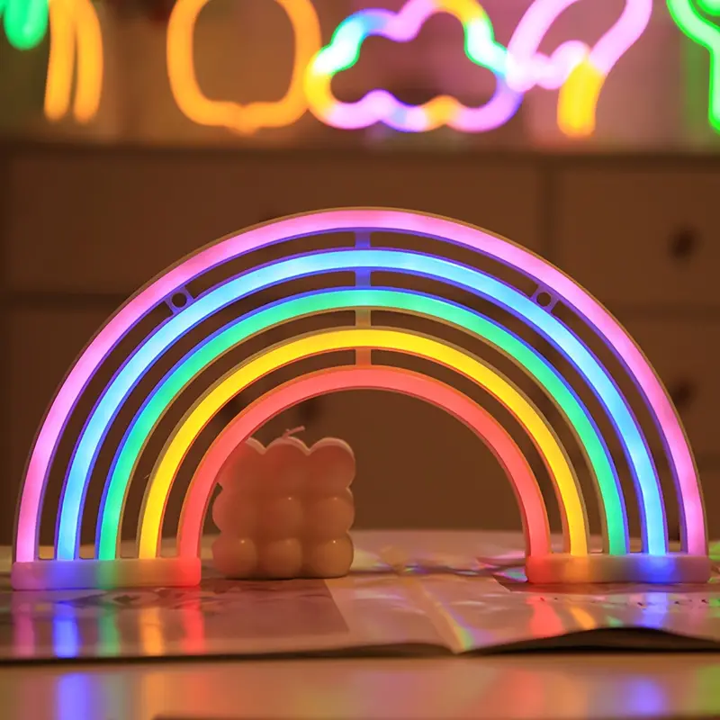 Nachtlampe | Regenbogen Aufladbar Langlebig Beruhigend Bunt-Luzern Mode