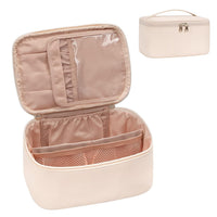 Make-Up Reisetasche | Kompakt Verstellbar Mit Fächern, Geräumig, Leichtgewichtig-Beige-Luzern Mode