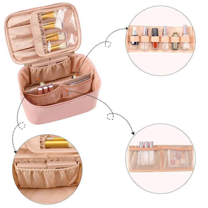 Make-Up Reisetasche | Kompakt Verstellbar Mit Fächern, Geräumig, Leichtgewichtig-Luzern Mode