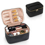 Make-Up Reisetasche | Kompakt Verstellbar Mit Fächern, Geräumig, Leichtgewichtig-Schwarz-Luzern Mode