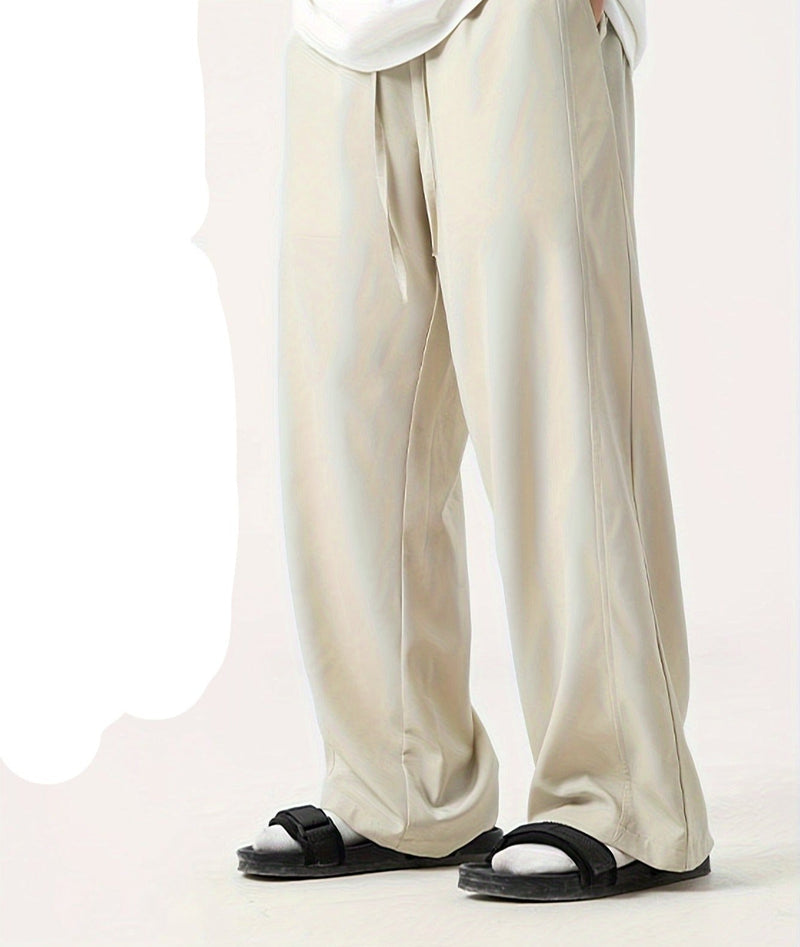 Herren Jogginghose mit Kordelzug - Bequeme Freizeithose-Beige-M-Luzern Mode