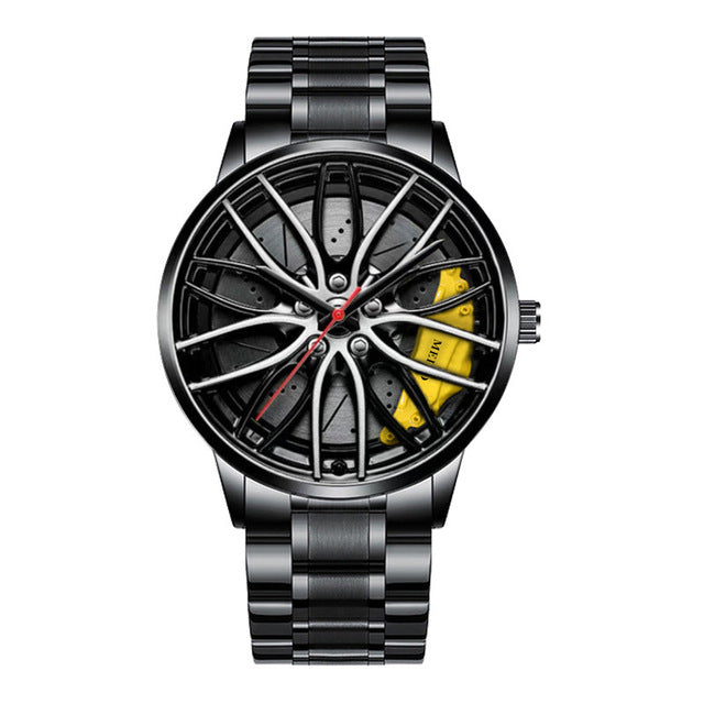 Herren-Automatikuhr mit sportlichem Zifferblatt-Design-Gelb-Stil 1-Luzern Mode