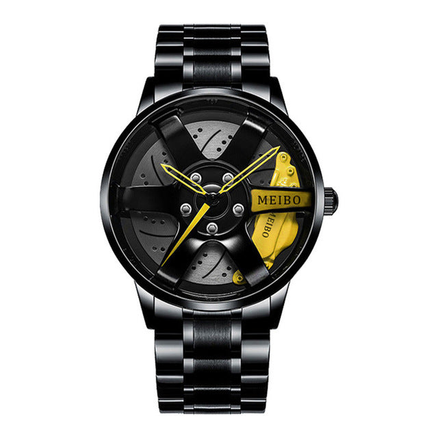 Herren-Automatikuhr mit sportlichem Zifferblatt-Design-Gelb-Stil 2-Luzern Mode