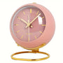Analoge Wecker | Rund | Leise | Nicht-Ticken | Kompakt | Metall | Retro-Rosa-Luzern Mode