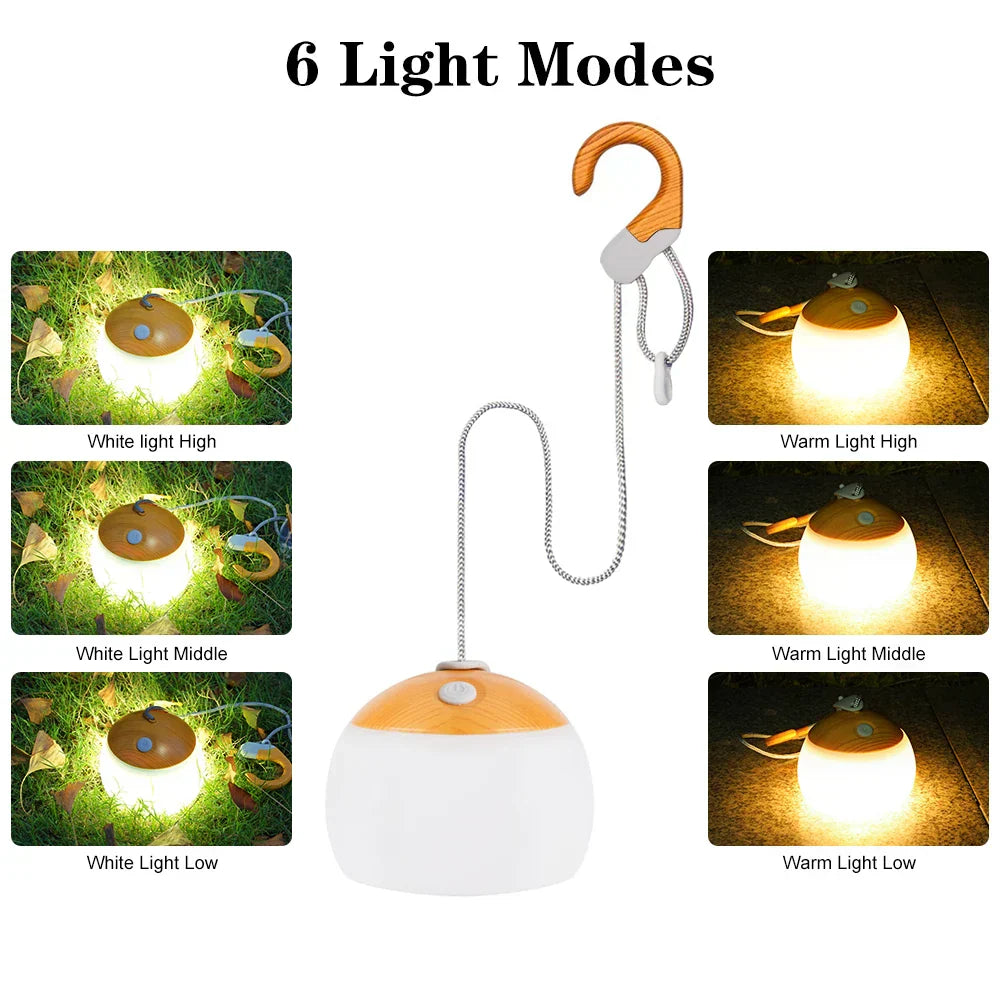 Camping LED Lampe | USB Wiederaufladbar Langlebig Kompakt Praktisch Stimmungsvolles Licht-Luzern Mode