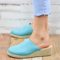 Sleehak Sandalen | Dichte Neus | Rond | Leer | Vegan Wildleder | Antirutsch-Luzern Mode