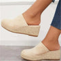 Sleehak Sandalen | Dichte Neus | Rond | Leer | Vegan Wildleder | Antirutsch-Beige-35-Luzern Mode
