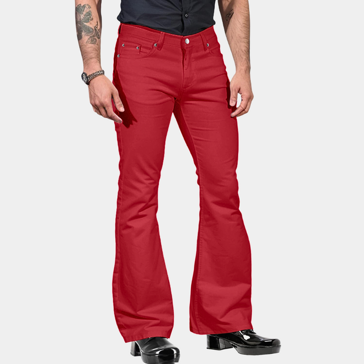 Herren Schlaghose Retro-Design mit Stretch-Komfort-Rot-S-Luzern Mode
