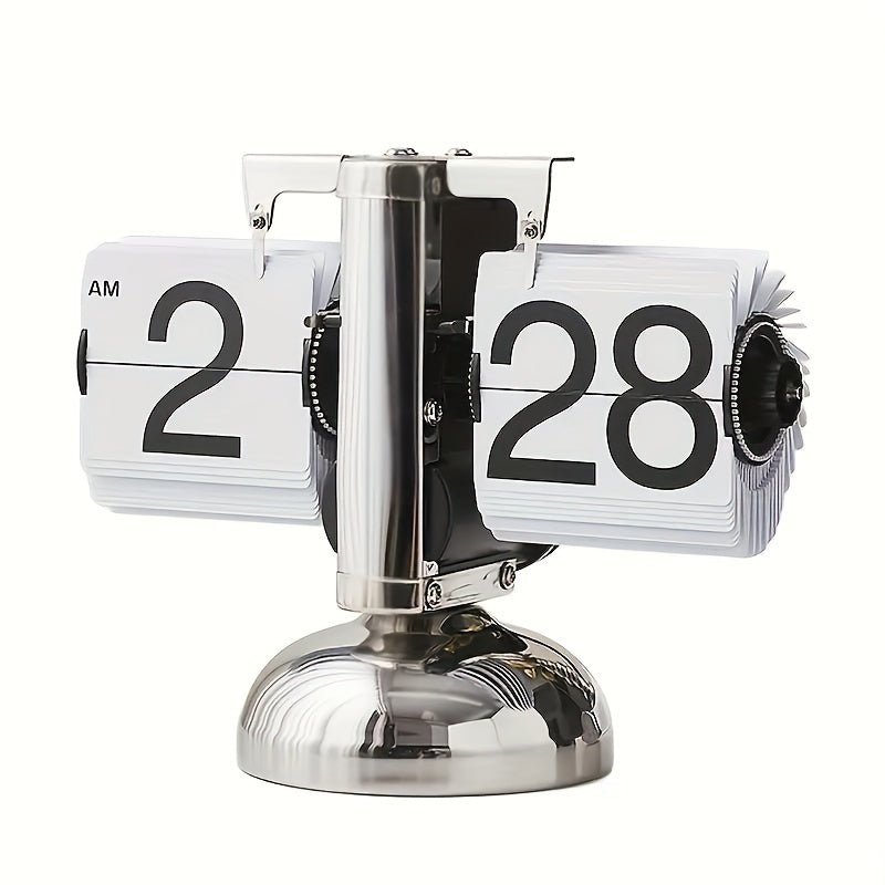 Tischuhr | Edelstahl | Flip-Page-System | Automatisch | Quarz-Luzern Mode