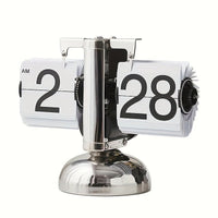 Tischuhr | Edelstahl | Flip-Page-System | Automatisch | Quarz-Luzern Mode