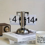 Tischuhr | Edelstahl | Flip-Page-System | Automatisch | Quarz-Weiß-Luzern Mode