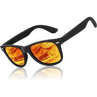 HD Polarisierte Sonnenbrille mit UV400 Schutz und Komfort-Matt Schwarz Rahmen | Amber Scarlet Spiegelglas-Luzern Mode