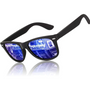 HD Polarisierte Sonnenbrille mit UV400 Schutz und Komfort-Matt Schwarz Rahmen | Dunkelblaues Spiegelglas-Luzern Mode