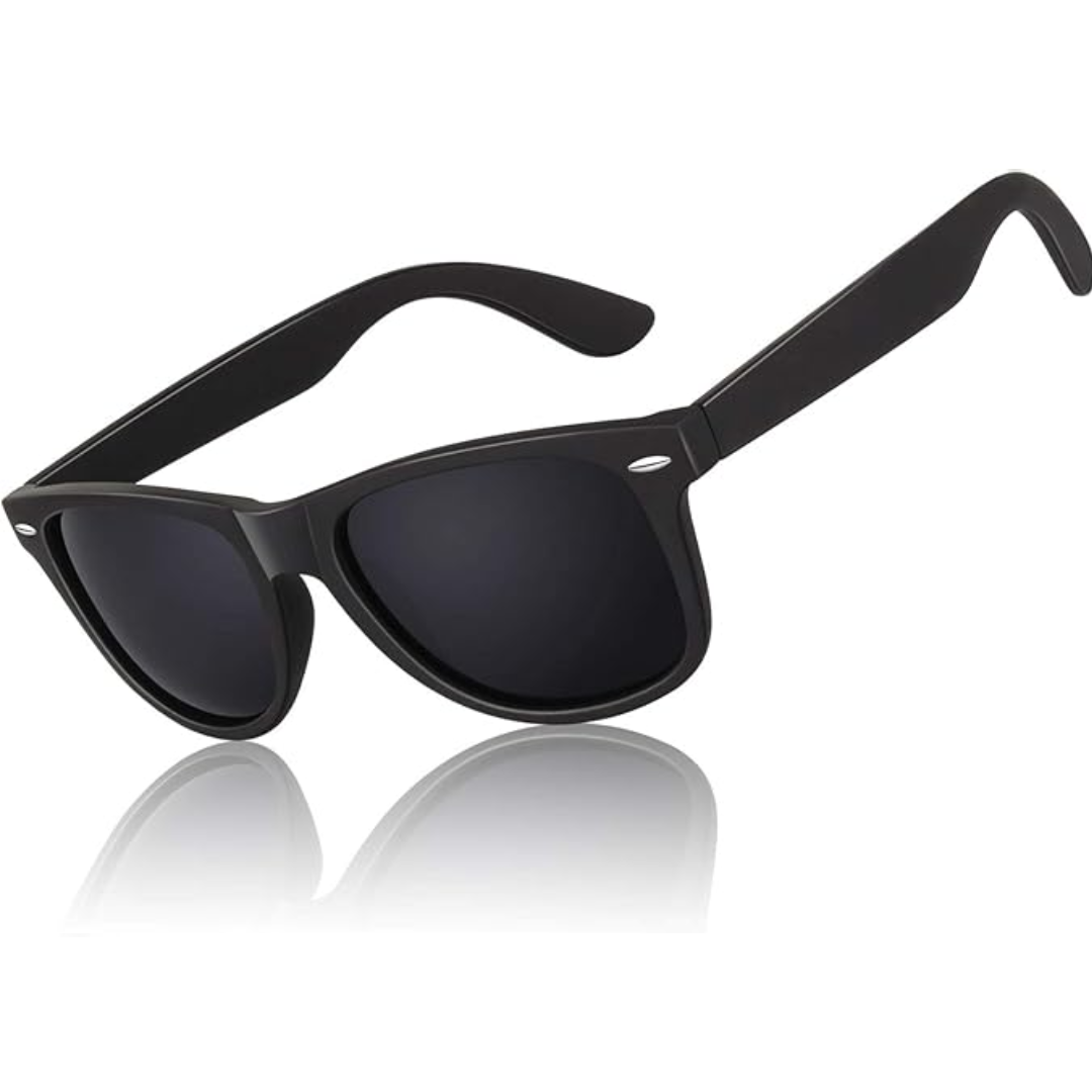 HD Polarisierte Sonnenbrille mit UV400 Schutz und Komfort-Matt Schwarz Rahmen | Rauchglas-Luzern Mode
