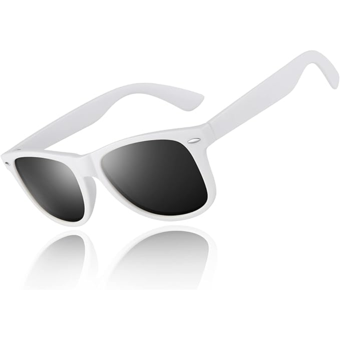 HD Polarisierte Sonnenbrille mit UV400 Schutz und Komfort-Matt Weiß Rahmen | Rauchglas-Luzern Mode