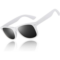 HD Polarisierte Sonnenbrille mit UV400 Schutz und Komfort-Matt Weiß Rahmen | Rauchglas-Luzern Mode